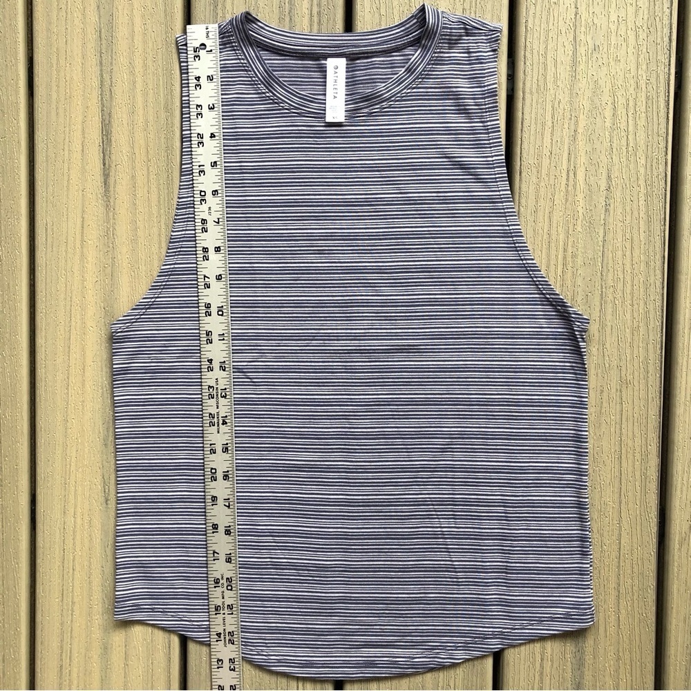 Athleta Striped Blue & Gray Sleeveless Tank Top Size XS - Picture 4 of 7
